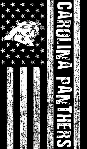 Carolina Panthers Black And White American Flag logo vinyl decal